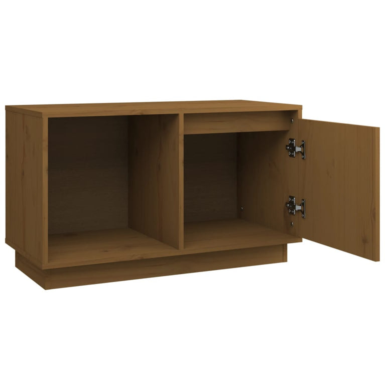 Tv-meubel 74x35x44 cm massief grenenhout honingbruin MeubelReus