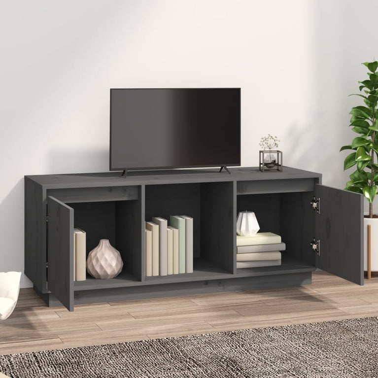 Tv-meubel 110,5x35x44 cm massief grenenhout grijs MeubelReus