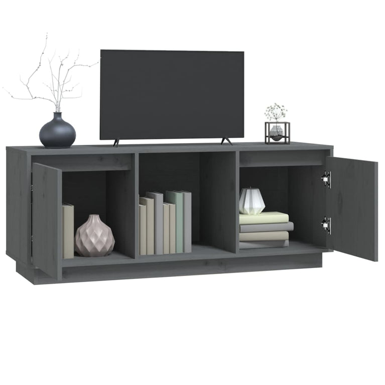Tv-meubel 110,5x35x44 cm massief grenenhout grijs MeubelReus
