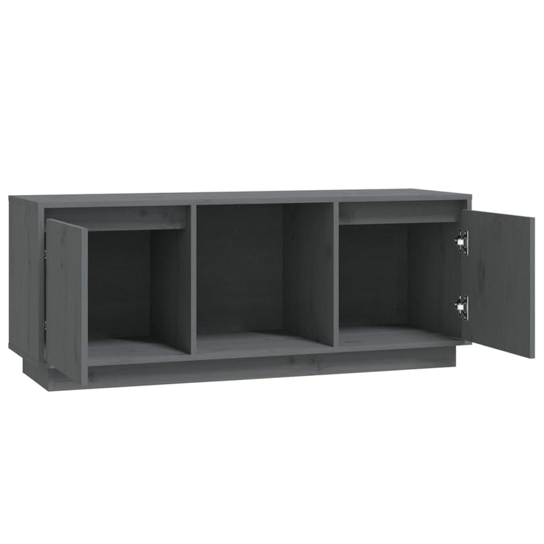 Tv-meubel 110,5x35x44 cm massief grenenhout grijs MeubelReus