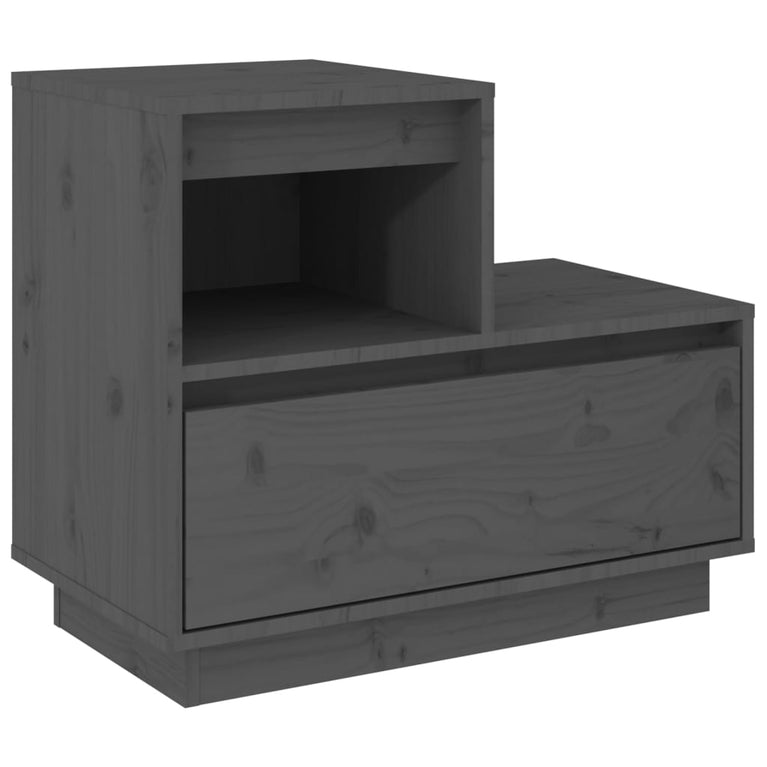 Nachtkastjes 2 st 60x34x51 cm massief grenenhout grijs MeubelReus