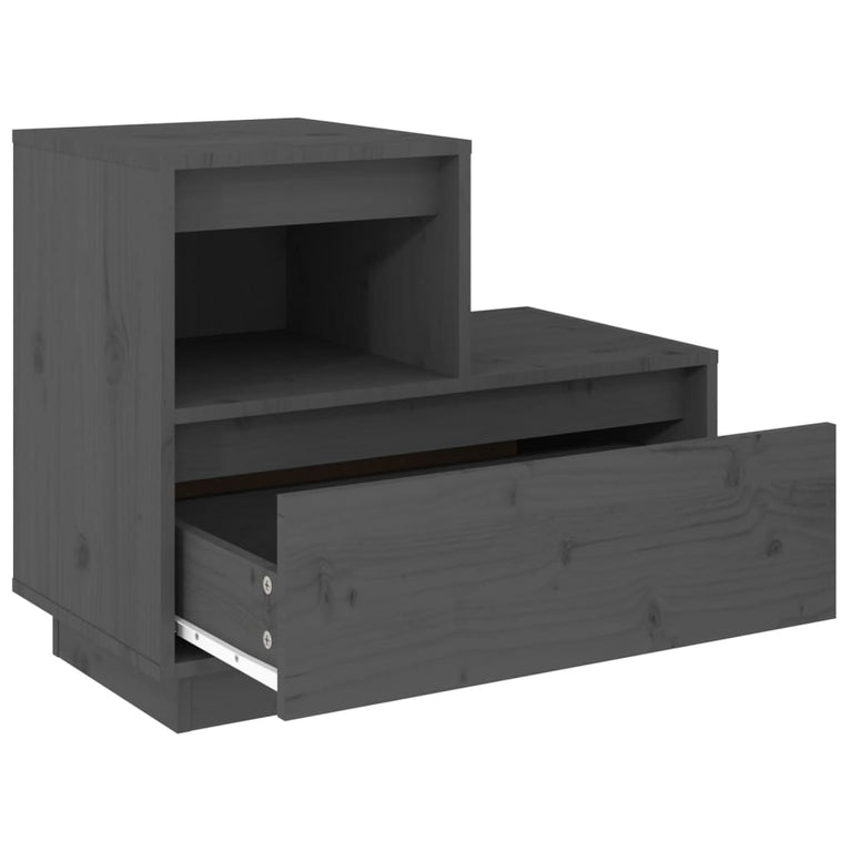 Nachtkastjes 2 st 60x34x51 cm massief grenenhout grijs MeubelReus