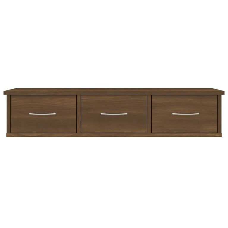 Wandkast 88x26x18,5 cm bewerkt hout bruin eikenkleur MeubelReus