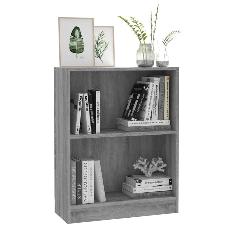 Boekenkast 60x24x74,5 cm bewerkt hout grijs sonoma eikenkleurig MeubelReus