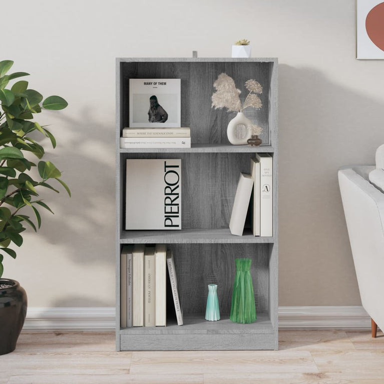 Boekenkast 60x24x109 cm bewerkt hout grijs sonoma eikenkleurig MeubelReus