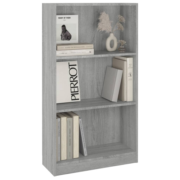Boekenkast 60x24x109 cm bewerkt hout grijs sonoma eikenkleurig MeubelReus