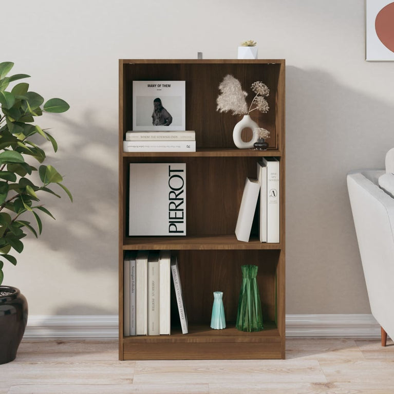 Boekenkast 60x24x109 cm bewerkt hout bruin eikenkleur MeubelReus