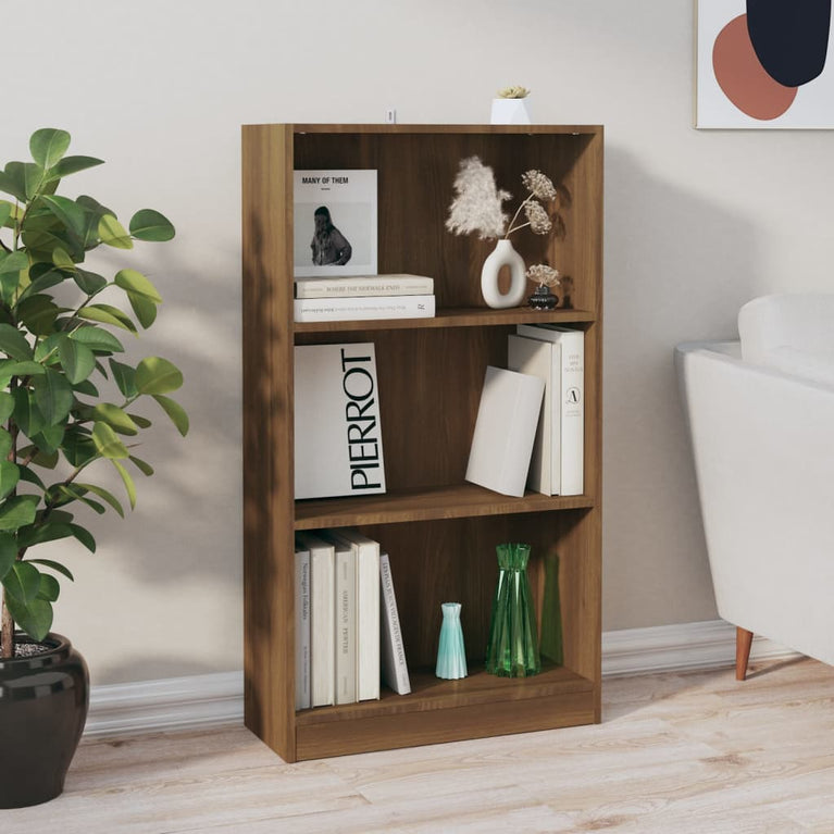 Boekenkast 60x24x109 cm bewerkt hout bruin eikenkleur MeubelReus
