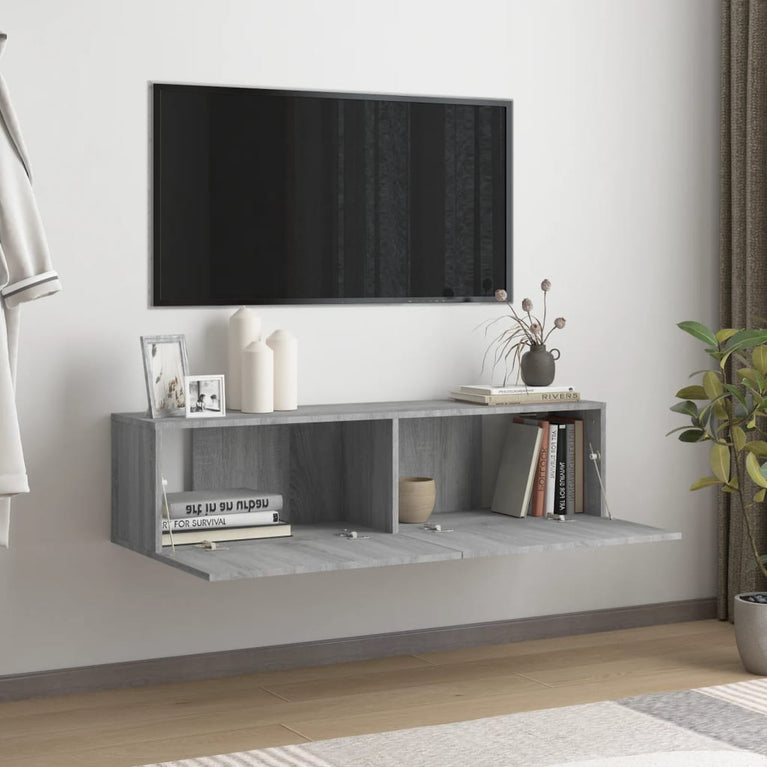 Tv-wandmeubel 120x30x30 cm bewerkt hout grijs sonoma eiken MeubelReus