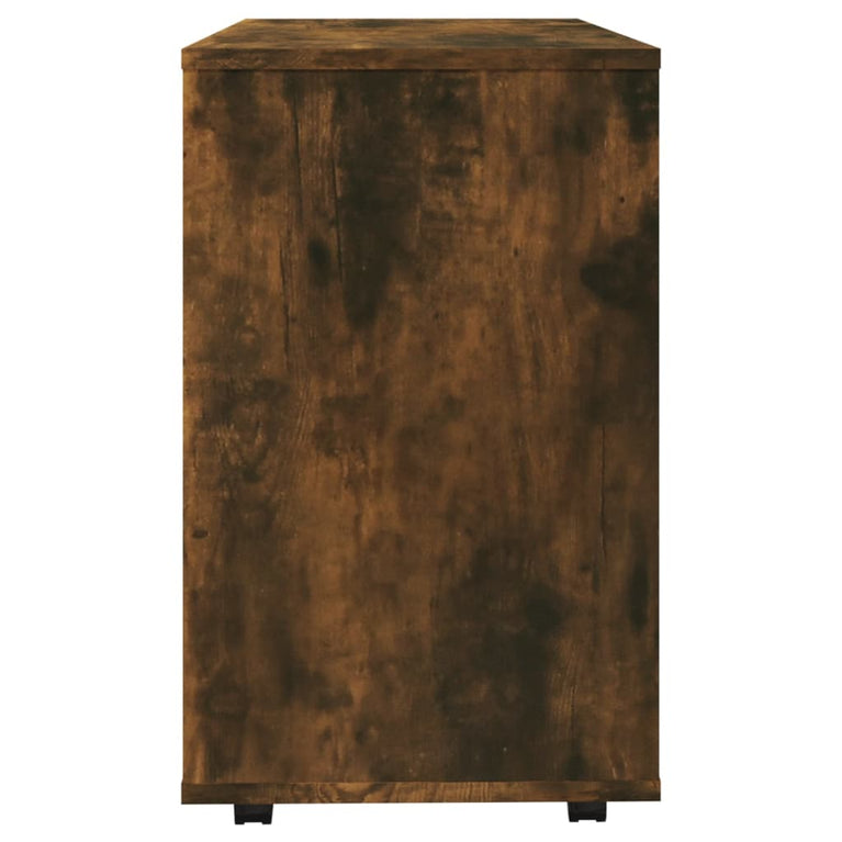 Bijzettafel 70x35x55 cm bewerkt hout gerookt eikenkleurig