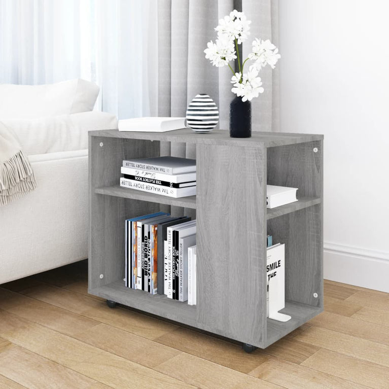 Bijzettafel 70x35x55 cm bewerkt hout grijs sonoma eikenkleurig MeubelReus