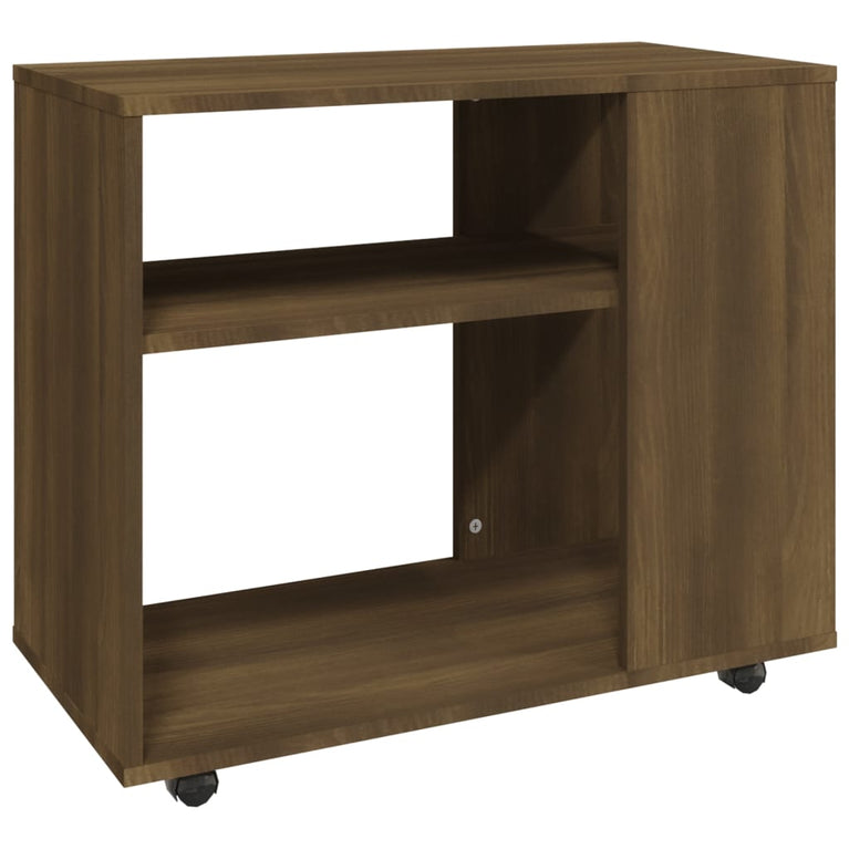 Bijzettafel 70x35x55 cm bewerkt hout bruin eikenkleur MeubelReus