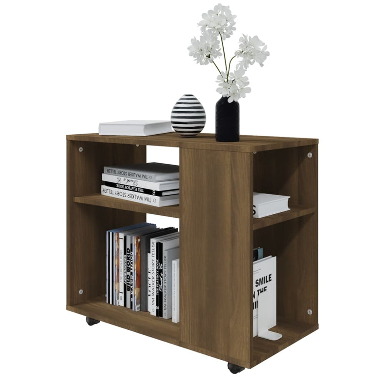 Bijzettafel 70x35x55 cm bewerkt hout bruin eikenkleur MeubelReus