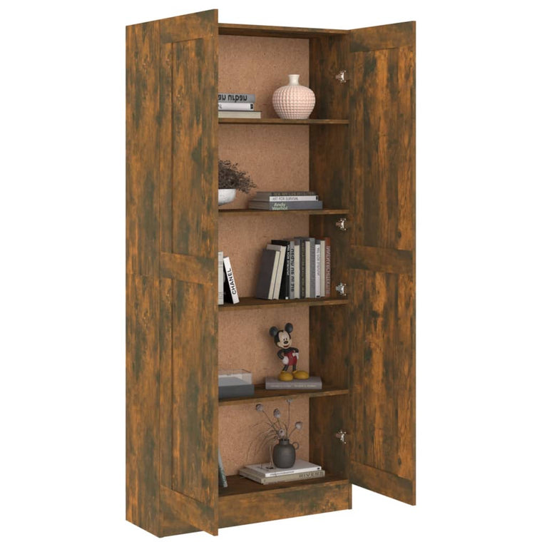 Boekenkast 82,5x30,5x185,5 cm bewerkt hout gerookt eikenkleurig MeubelReus