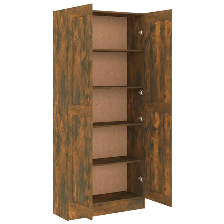 Boekenkast 82,5x30,5x185,5 cm bewerkt hout gerookt eikenkleurig MeubelReus