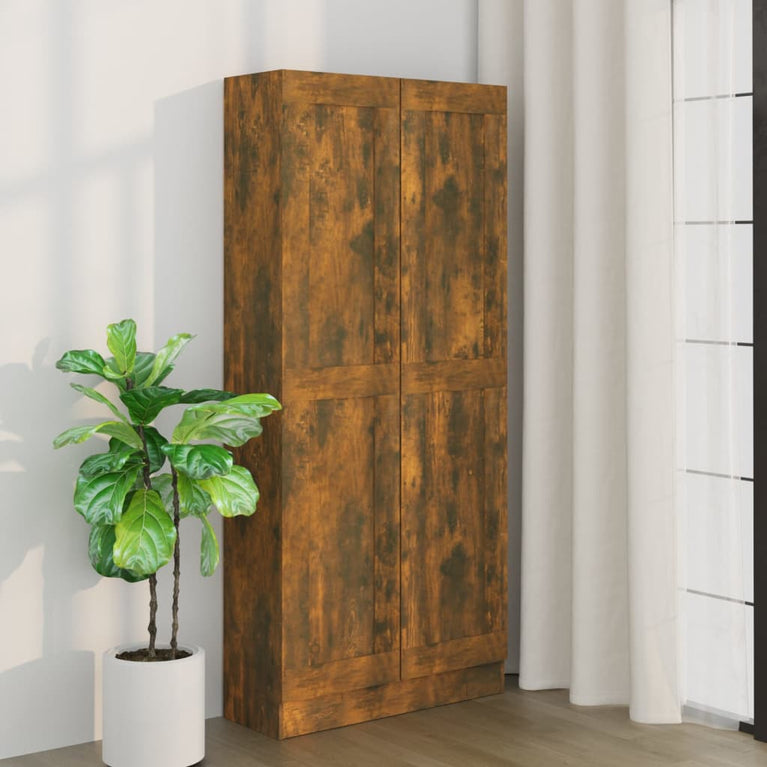 Boekenkast 82,5x30,5x185,5 cm bewerkt hout gerookt eikenkleurig MeubelReus