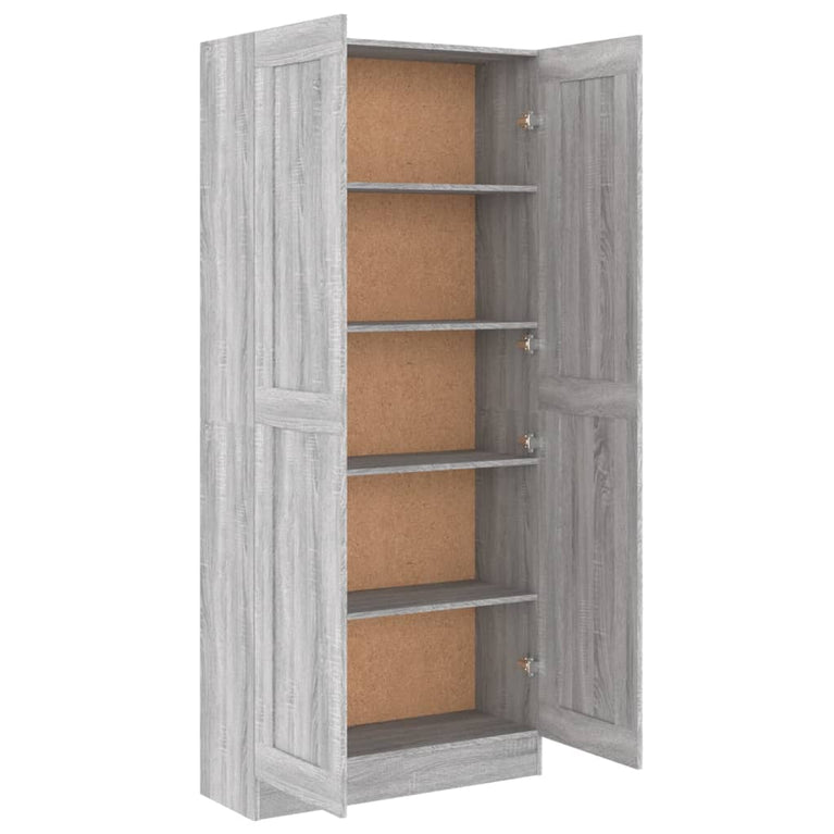 Boekenkast 82,5x30,5x185,5 cm bewerkt hout grijs sonoma eiken