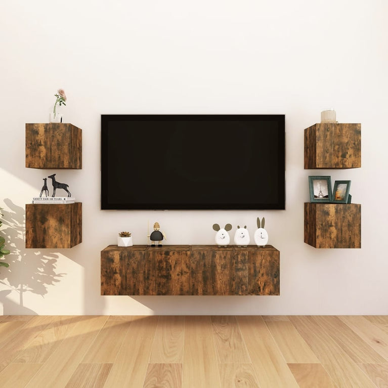 Tv-wandmeubel 30,5x30x30 cm gerookt eikenkleurig MeubelReus