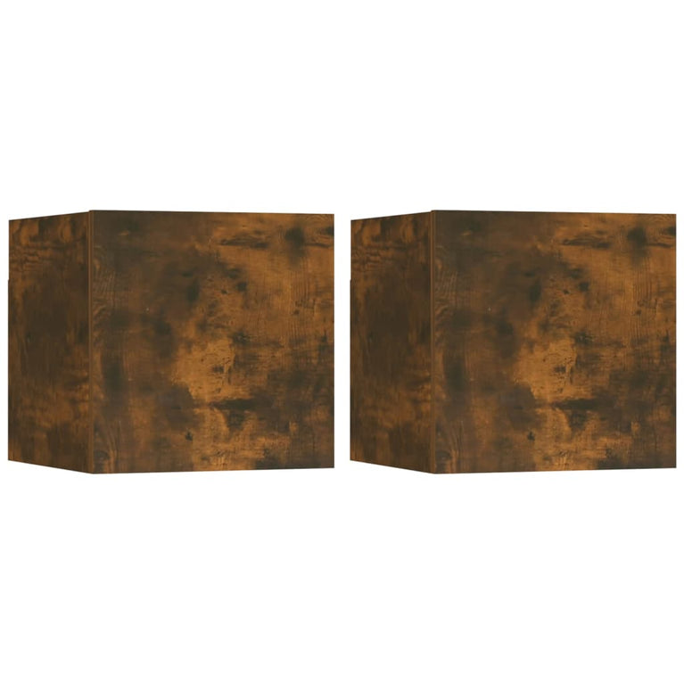 Tv-wandmeubelen 2 st 30,5x30x30 cm gerookt eikenkleurig MeubelReus
