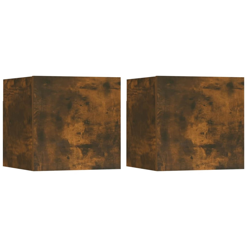 Tv-wandmeubelen 2 st 30,5x30x30 cm gerookt eikenkleurig MeubelReus