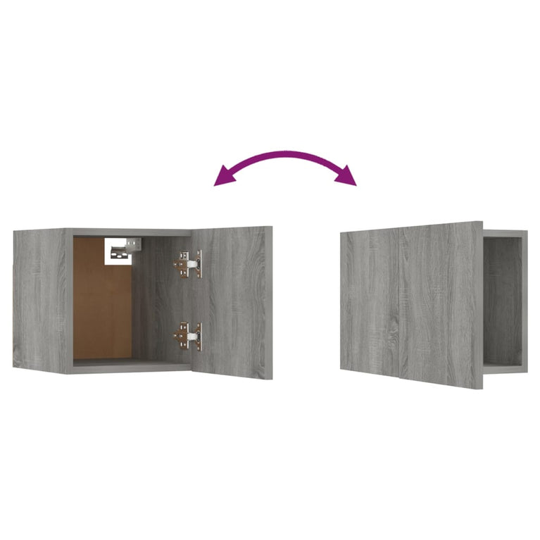 Tv-wandmeubel 30,5x30x30 cm grijs sonoma eikenkleurig MeubelReus