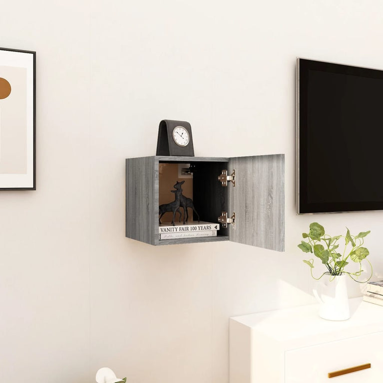 Tv-wandmeubel 30,5x30x30 cm grijs sonoma eikenkleurig MeubelReus