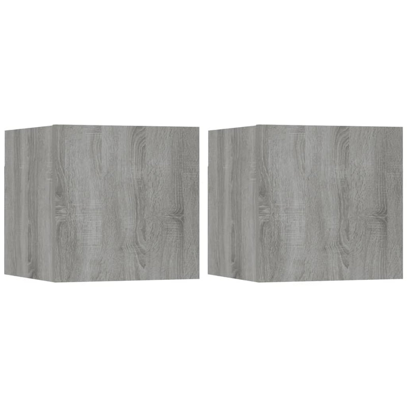 Tv-wandmeubelen 2 st 30,5x30x30 cm grijs sonoma eikenkleurig MeubelReus