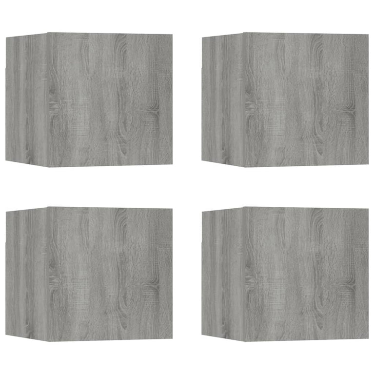 Tv-wandmeubelen 4 st 30,5x30x30 cm grijs sonoma eikenkleurig MeubelReus
