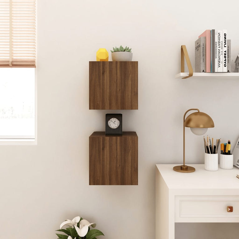 Tv-wandmeubelen 2 st 30,5x30x30 cm bruineikenkleurig MeubelReus