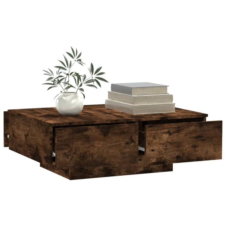 Salontafel 90x60x31 cm bewerkt hout gerookt eikenkleurig MeubelReus