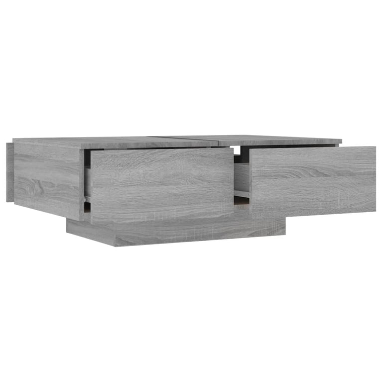 Salontafel 90x60x31 cm bewerkt hout grijs sonoma eikenkleurig MeubelReus