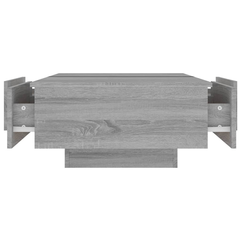 Salontafel 90x60x31 cm bewerkt hout grijs sonoma eikenkleurig MeubelReus