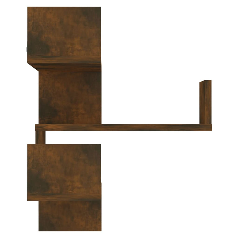 Hoekwandschap 40x40x50 cm bewerkt hout gerookt eikenkleurig MeubelReus