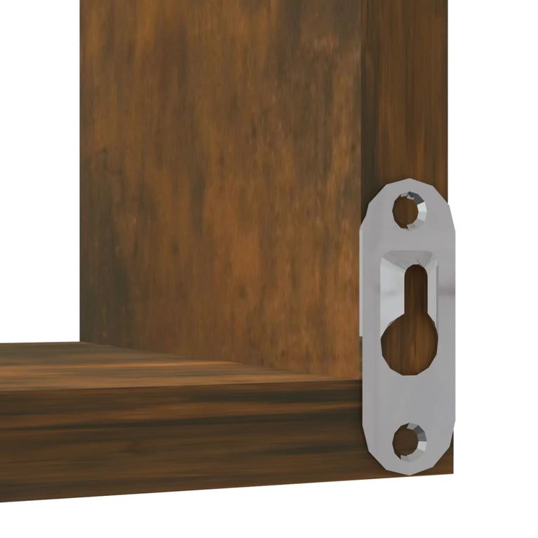 Hoekwandschap 40x40x50 cm bewerkt hout gerookt eikenkleurig MeubelReus