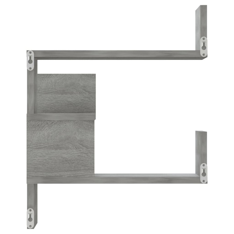 Hoekwandschappen 2 st 40x40x50 cm bewerkt hout grijs sonoma MeubelReus