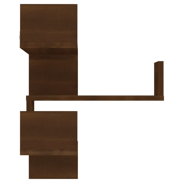 Hoekwandschappen 2 st 40x40x50 cm bewerkt hout bruin eikenkleur MeubelReus