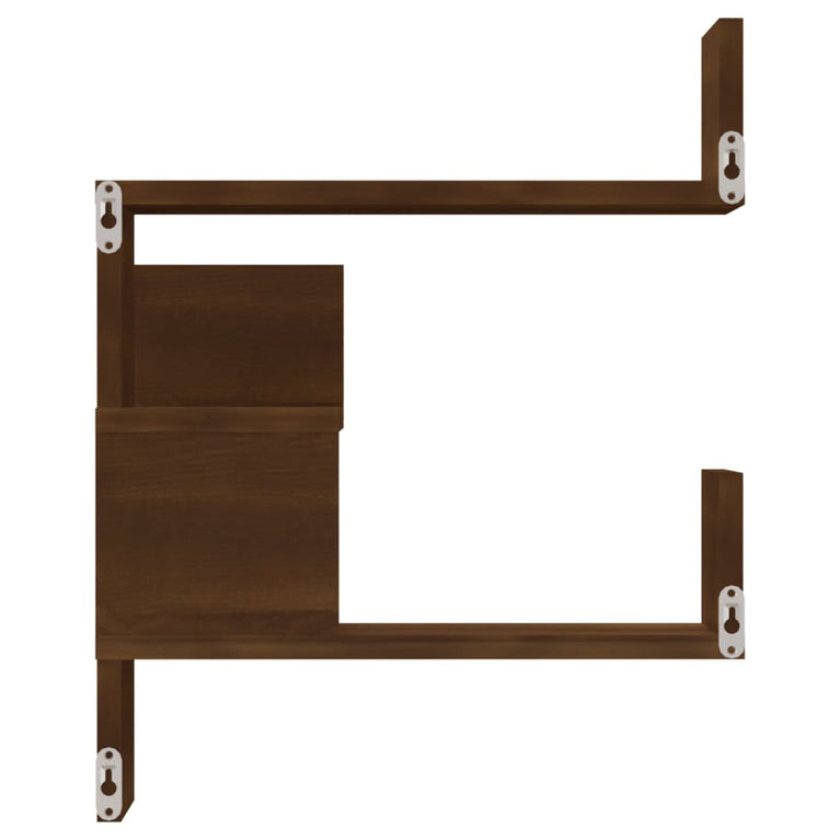 Hoekwandschappen 2 st 40x40x50 cm bewerkt hout bruin eikenkleur MeubelReus