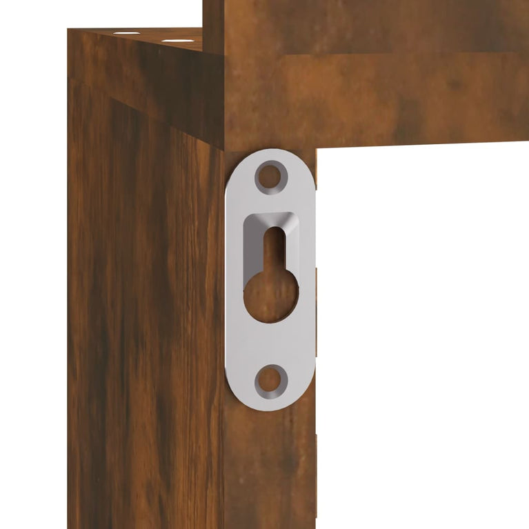 Hoekwandschap 20x20x127,5 cm bewerkt hout gerookt eikenkleurig MeubelReus