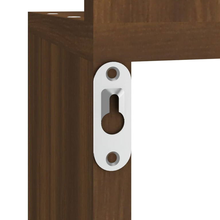 Hoekwandschap 20x20x127,5 cm bewerkt hout bruin eikenkleur MeubelReus