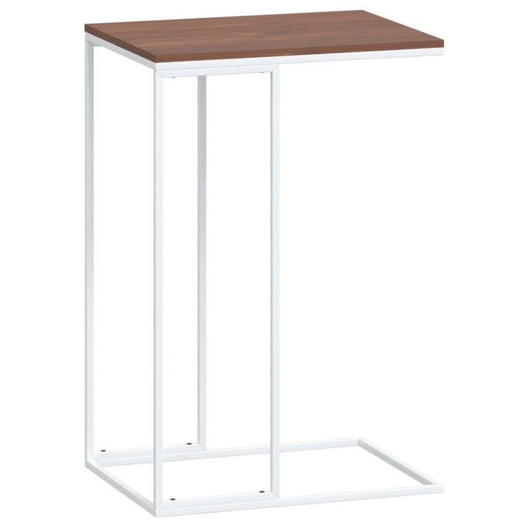 Bijzettafel 40x30x59 cm bewerkt hout wit MeubelReus