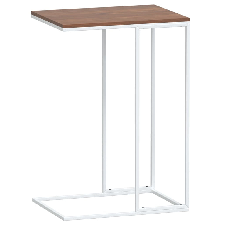 Bijzettafel 40x30x59 cm bewerkt hout wit MeubelReus