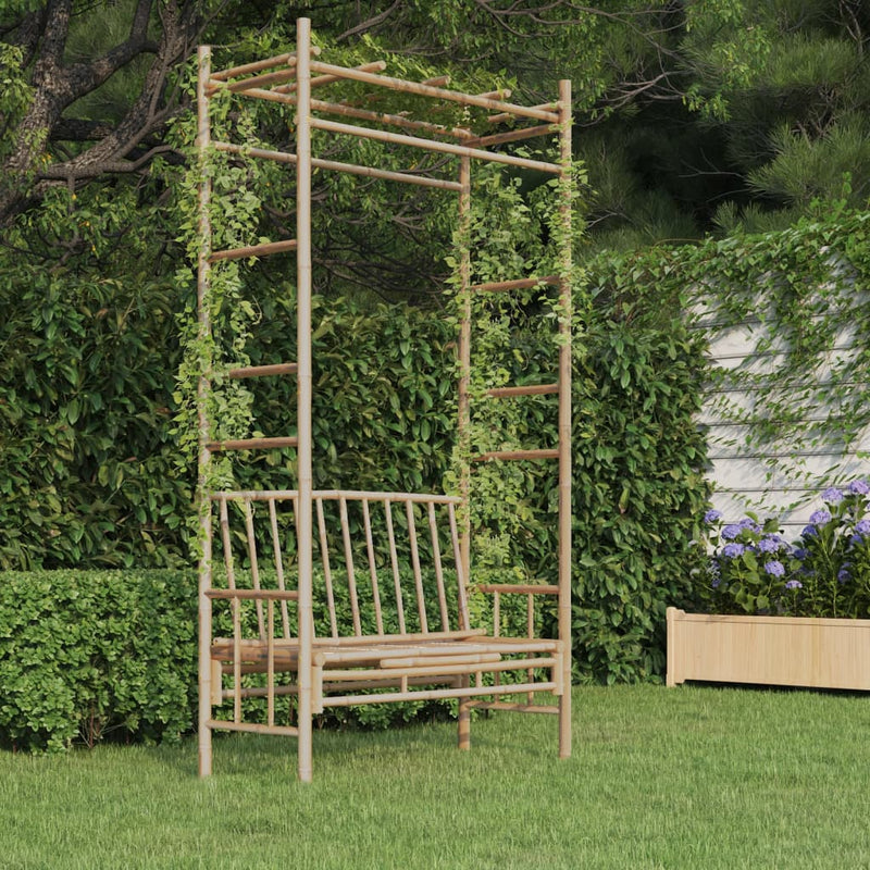Tuinbank met pergola 116 cm bamboe MeubelReus