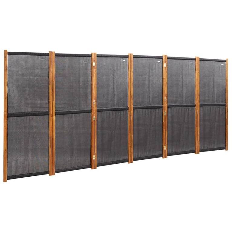 Kamerscherm met 6 panelen 420x180 cm zwart MeubelReus