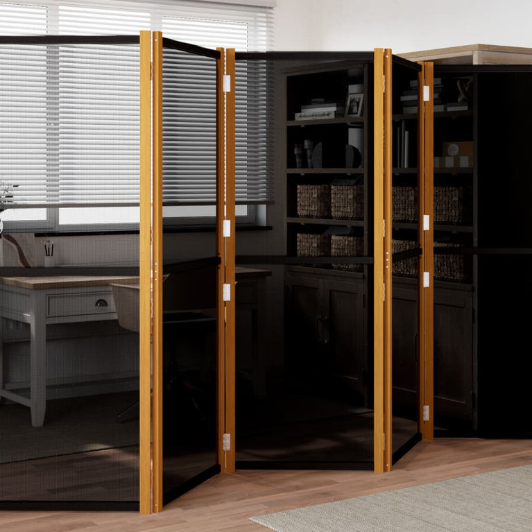 Kamerscherm met 6 panelen 420x180 cm zwart MeubelReus