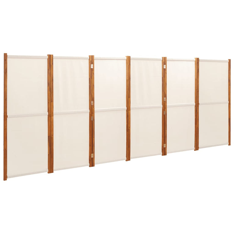 Kamerscherm met 6 panelen 420x180 cm crèmewit MeubelReus