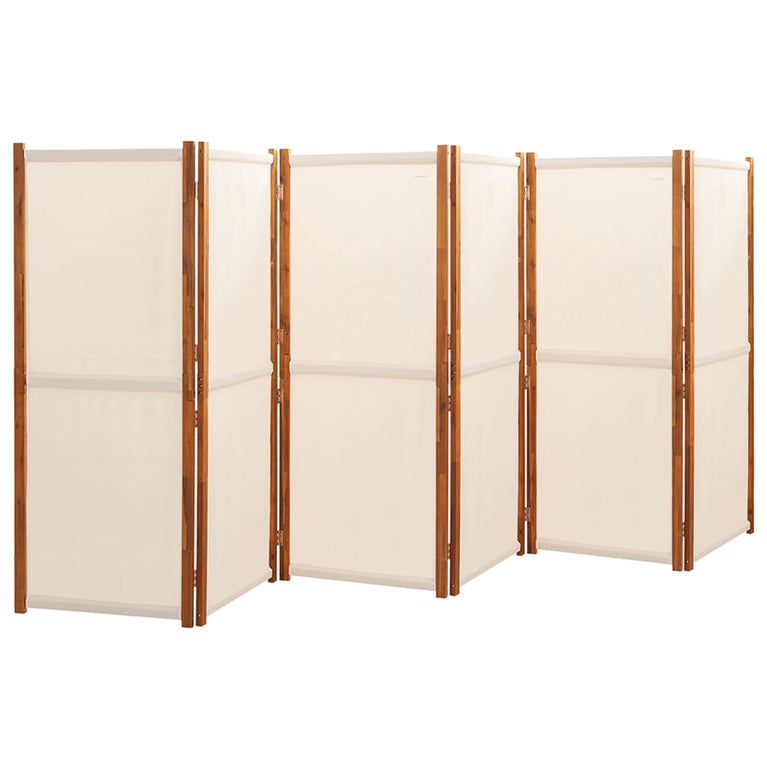 Kamerscherm met 6 panelen 420x180 cm crèmewit MeubelReus