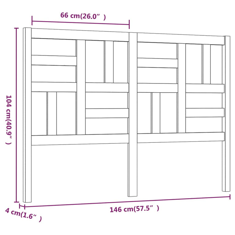 Hoofdbord 146x4x104 cm massief grenenhout