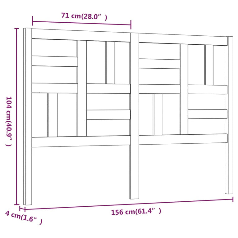 Hoofdbord 156x4x104 cm massief grenenhout