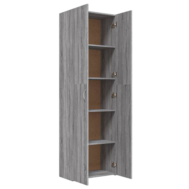 Kantoorkast 60x32x190 cm bewerkt hout grijs sonoma eikenkleurig MeubelReus