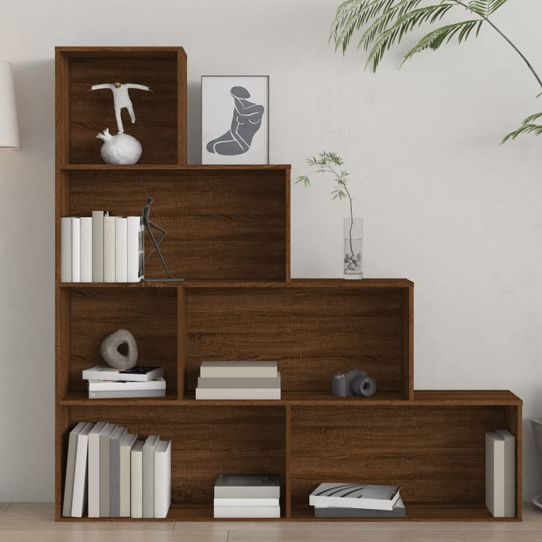 Boekenkast 155x24x160 cm bruineikenkleurig MeubelReus